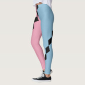 Pink and Blue Diamond Diagonal Leggings レギンス (左)