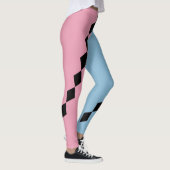 Pink and Blue Diamond Diagonal Leggings レギンス (右)