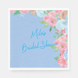 pink and blue floral スタンダードランチョンナプキン