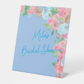 pink and blue floral 台座サイン (正面)