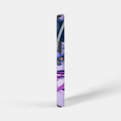 Pink and Blue Floral PopSocket iPhoneケース (右側面)