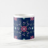 Pink and Blue Folk Art Floral Mug コーヒーマグカップ (中央)