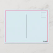 Pink and Blue Frame Green Gingham Bow Thank You ポストカード (裏面)