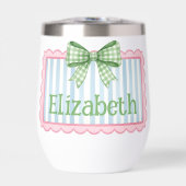 Pink and Blue Frame With Green Gingham Bow (正面)