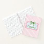 Pink and Blue Frame With Green Gingham Bow ノートブック (内部)