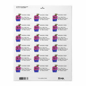 Pink and Blue Gender Reveal Cupcake Business Label ラベル (フルシート)