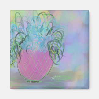 Pink and Blue Glow Bouquet Original Art マグネット