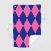 Pink and Blue Harlequin Checkered Design  ゴルフタオル (インサイチュ)