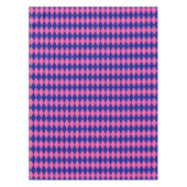 Pink and Blue Harlequin Checkered Design  テーブルクロス (正面)