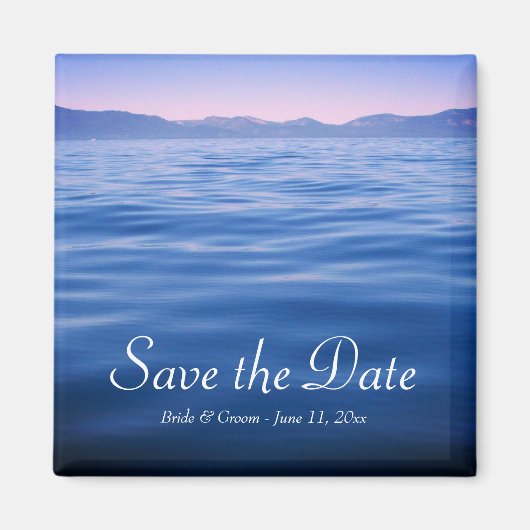 Pink and Blue Lake Tahoe写真Save the Date マグネット (正面)
