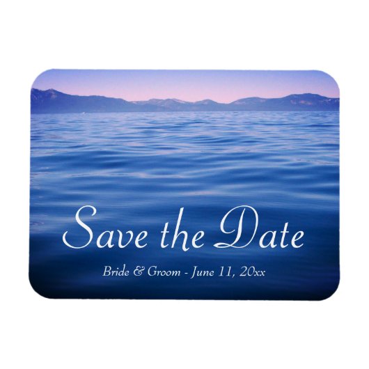 Pink and Blue Lake Tahoe写真Save the Date マグネット (横)