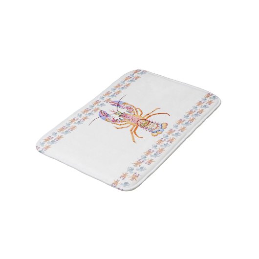 Pink and Blue Lobster バスマット (アングル)