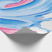 Pink and Blue Paint Splash Pattern on White – Fun  ラッピングペーパー (角)