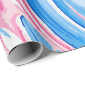 Pink and Blue Paint Splash Pattern on White – Fun  ラッピングペーパー (ロールコーナー)