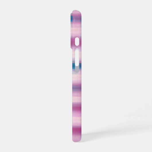 Pink and Blue Plaid Phone Case iPhone 16ケース (左側面)