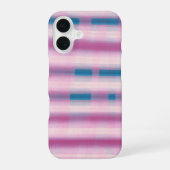 Pink and Blue Plaid Phone Case iPhone 16ケース (裏面)