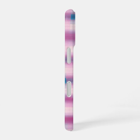 Pink and Blue Plaid Phone Case iPhone 16ケース (右側面)