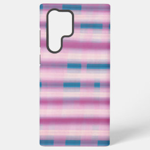 Pink and Blue Plaid Phone Case Samsung Galaxy S22 Ultraケース