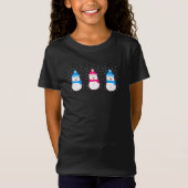 Pink  and Blue Snowmen  Tシャツ (正面)