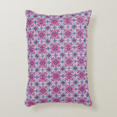Pink and Blue Tile Design アクセントクッション (正面(垂直))