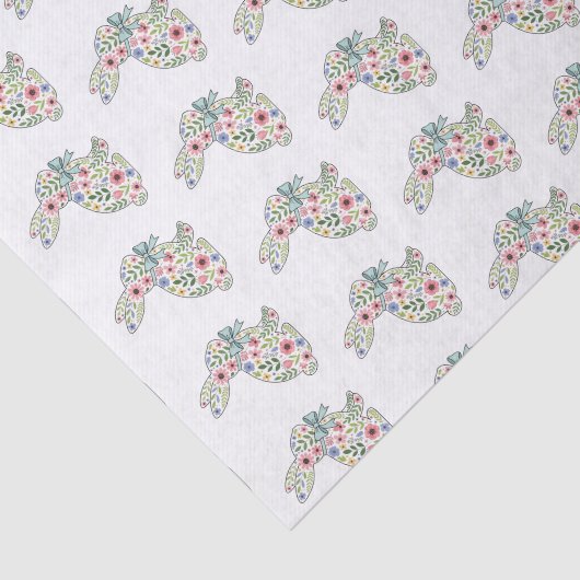 Pink and Blue Wildflower Easter Rabbit 薄葉紙 (詳細)