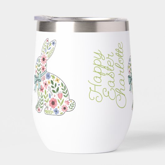 Pink and Blue Wildflower Easter Rabbits (右面)