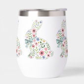 Pink and Blue Wildflower Easter Rabbits (左面)