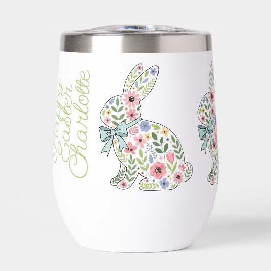 Pink and Blue Wildflower Easter Rabbits (正面)