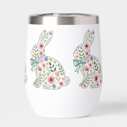 Pink and Blue Wildflower Easter Rabbits (背面)