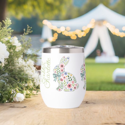 Pink and Blue Wildflower Easter Rabbits (ウェディング (回転後))