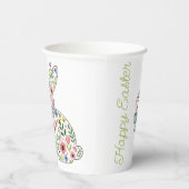 Pink and Blue Wildflower Easter Rabbits 紙コップ (右)