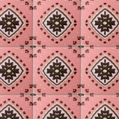 Pink and Brown Beige Medallion Geometric Pattern タイル