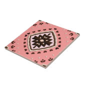 Pink and Brown Beige Medallion Geometric Pattern タイル (側面)