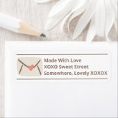 Pink and Brown Casual Envelope Doodle ラベル (インサイチュ)