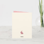 Pink and Cream Chinoiserie Easter Rabbit ノートカード (裏面)