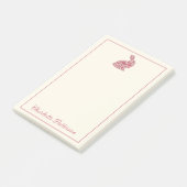 Pink and Cream Chinoiserie Easter Rabbit ポストイット (アングル)