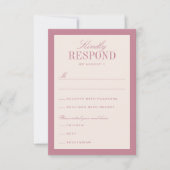 Pink and Cream Classic Elegant Wedding 出欠カード (正面)