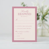 Pink and Cream Classic Elegant Wedding 出欠カード (スタンド正面)