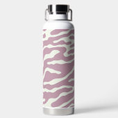 Pink and cream Modern Abstract Wavy Lines Pattern  ウォーターボトル (背面)