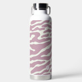 Pink and cream Modern Abstract Wavy Lines Pattern  ウォーターボトル (正面)