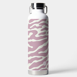 Pink and cream Modern Abstract Wavy Lines Pattern  ウォーターボトル