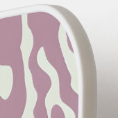 Pink and cream Modern Abstract Wavy Lines Pattern ピックルボールラケット (左詳細)