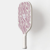 Pink and cream Modern Abstract Wavy Lines Pattern ピックルボールラケット (左)