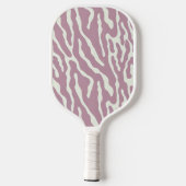 Pink and cream Modern Abstract Wavy Lines Pattern ピックルボールラケット (裏面)
