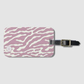 Pink and cream Modern Abstract Wavy Lines Pattern  ラゲッジタグ (正面横)