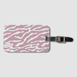 Pink and cream Modern Abstract Wavy Lines Pattern  ラゲッジタグ