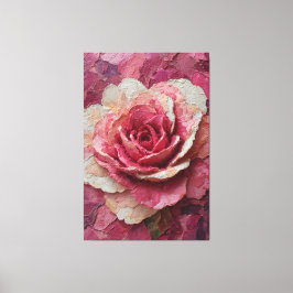Pink and Cream Rose Texture Abstract Wall Art キャンバスプリント