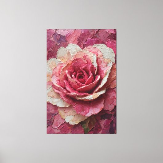 Pink and Cream Rose Texture Abstract Wall Art キャンバスプリント (正面)