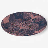 Pink and dark blue shapes AI art  ペーパープレート (アングル)