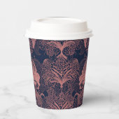 Pink and dark blue shapes patterns AI art 紙コップ (左)